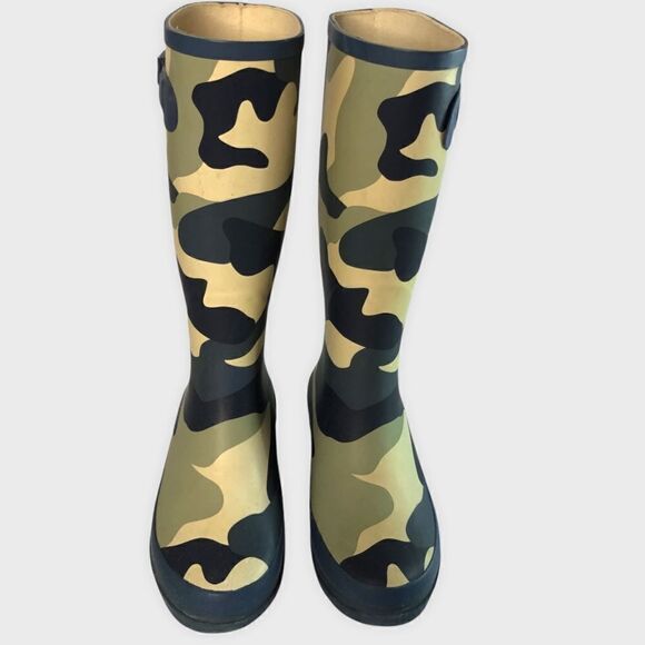 Mini Boden Blue Camo Rubber Wellington Boots US size 3 UE size 35 - Picture 3 of 8